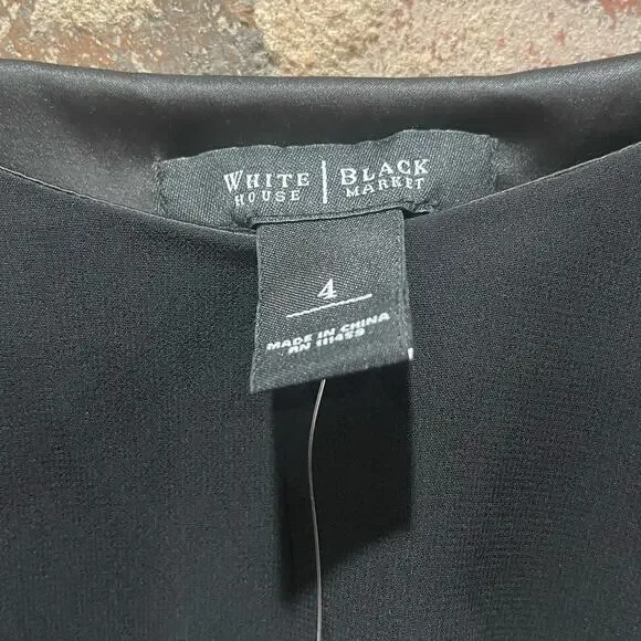 SPRING SALE! White House Black Market Black Tiered Ruffle Mini Dress 4 NEW - Picture 3 of 7